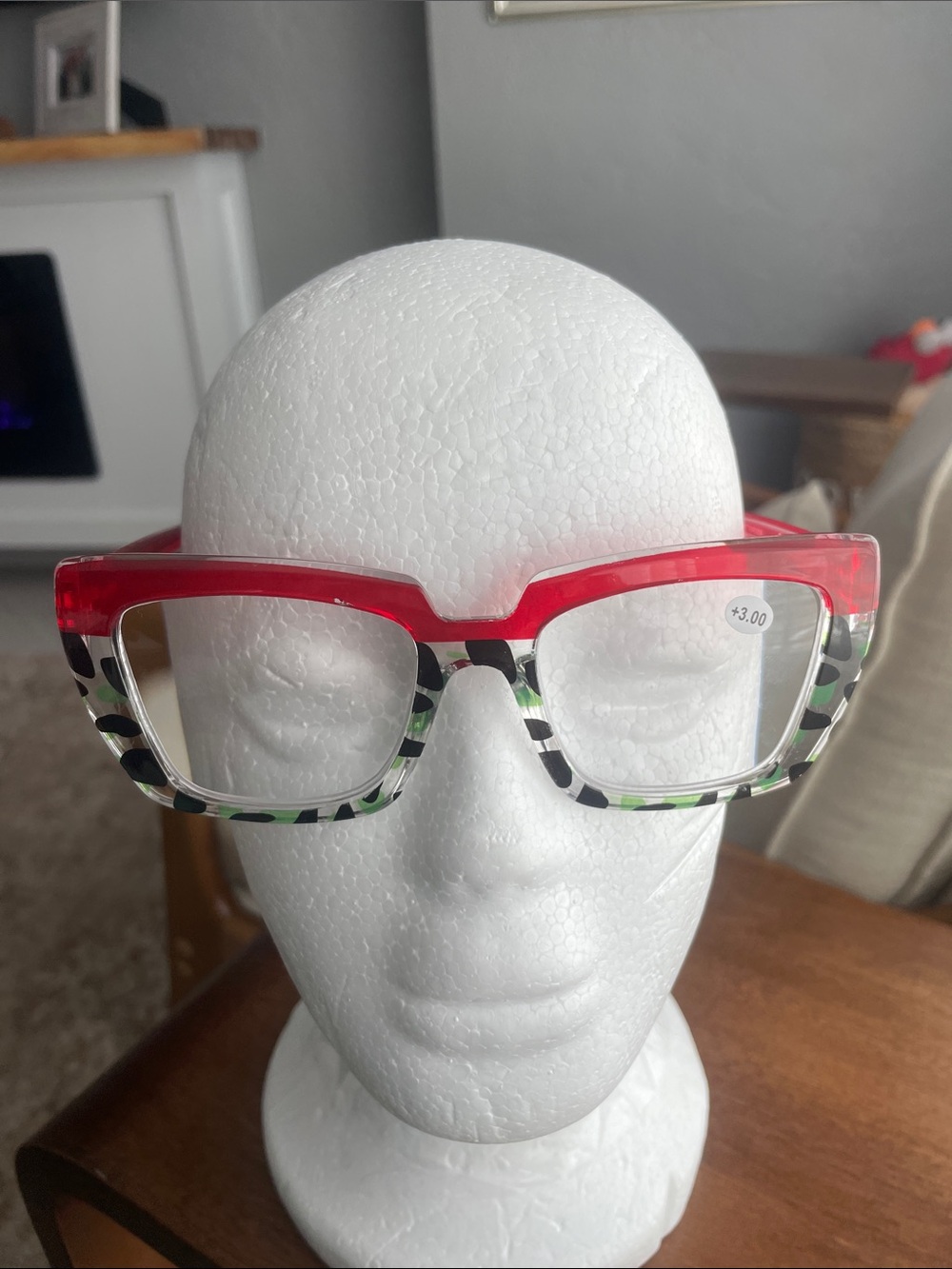 Statement Red and Multi-Color Patterned Reading Glasses - Picture 3 of 3